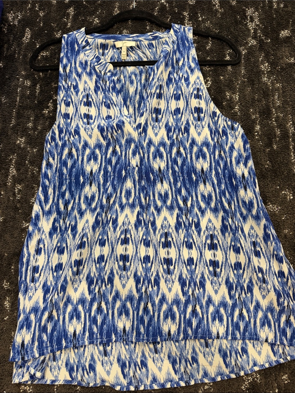 Joie Blue and White Ikat Sleeveless Camisole